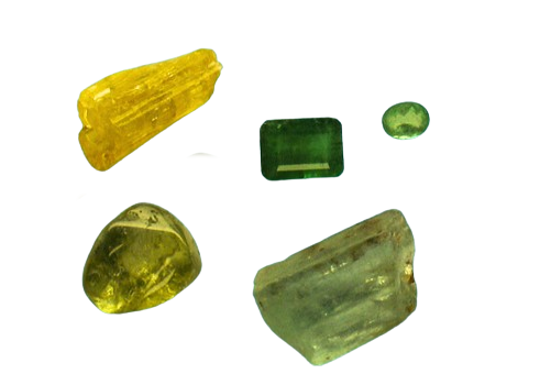 Beryl gemstones